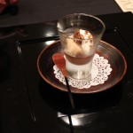 チョコレートとほうじ茶のクレーム　　　ブランデーのグラニテ